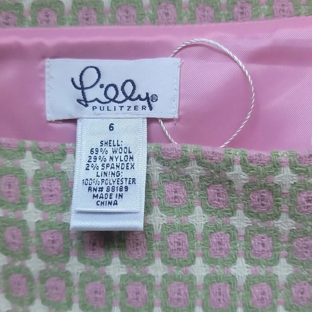 Lilly Pulitzer Size 6 Wool Stretch A-line Skirt Perfect Barbie